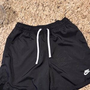 Nike Black Sports Shorts with White Accents